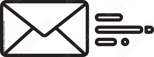 Fast Email Vector Icon: Black Outline Illustration