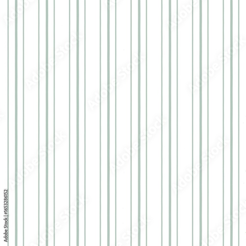 This is a clean and minimalist seamless pattern featuring a series of thin, uneven vertical stripes in a soft, muted green color. The lines vary slightly in thickness, giving the design a subtle