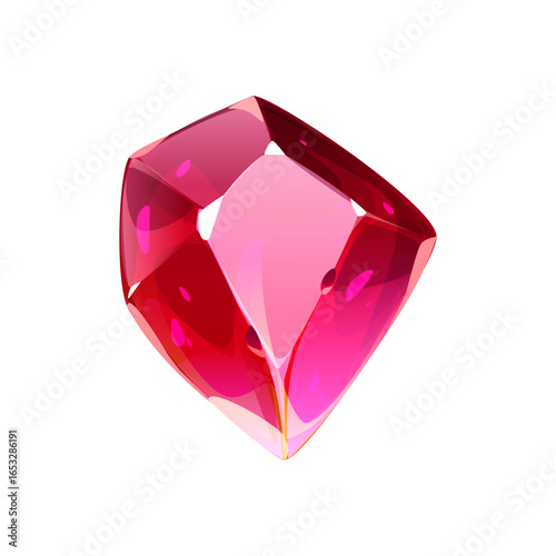 Radiant Ruby Illustration Geometric Gemstone Art for Jewelry & Design Projects