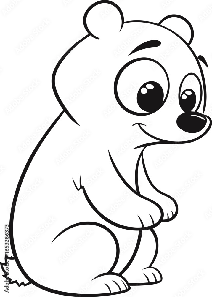 Fototapeta premium kind bear vector illustration for kids coloring page 
