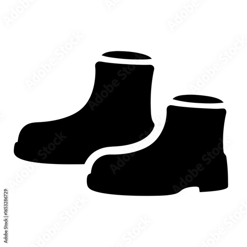 Pair of Waterproof Boots Icon, Rubber Wellies for Rainy Weather Days