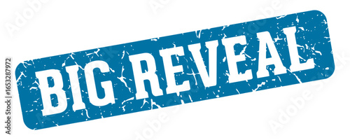 big reveal rectangular sign. big reveal stamp