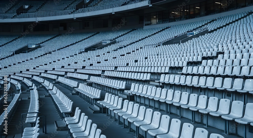 Fototapeta premium Pan across rows of empty seats as house lights dim to black