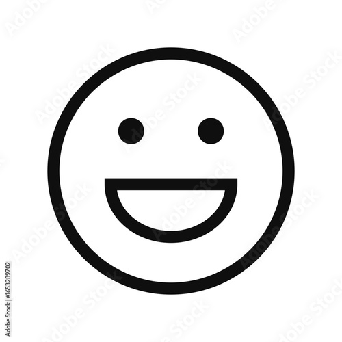 Happy Laughing Line Icon Isolated Vector Illustration