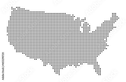 USA Map Dots Style Design Vector Illustration