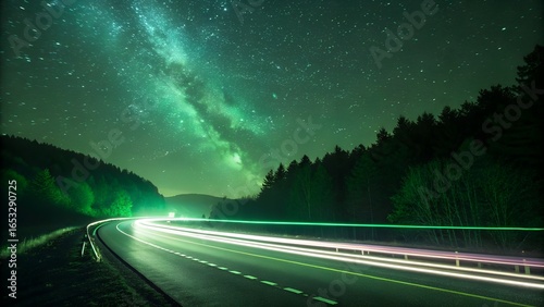 blur-green-glowing-star-light-streak-and-laser-spe