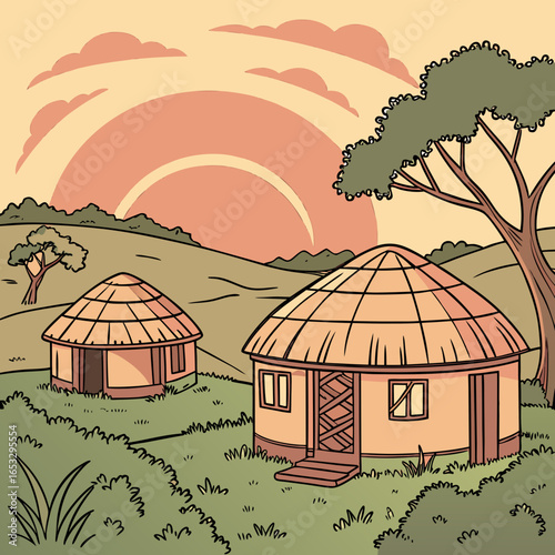 vector illustration of a farm