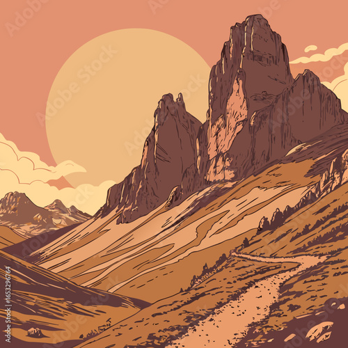 landscape with mountains