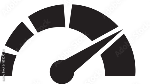 Speedometer Icon Design with Needle Indicator for Performance and Measurement Concepts