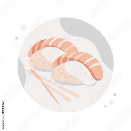 Vector illustration of delicious nigiri sushi, ideal for culinary themes and Asian cuisine promotions