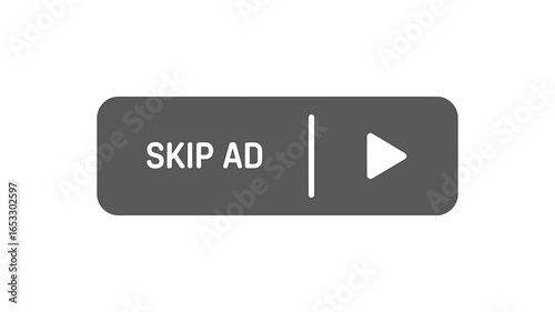 Skip Ad Button Icon Vector Illustration for Website User Interface and Digital Marketing Advertisement Design Elements