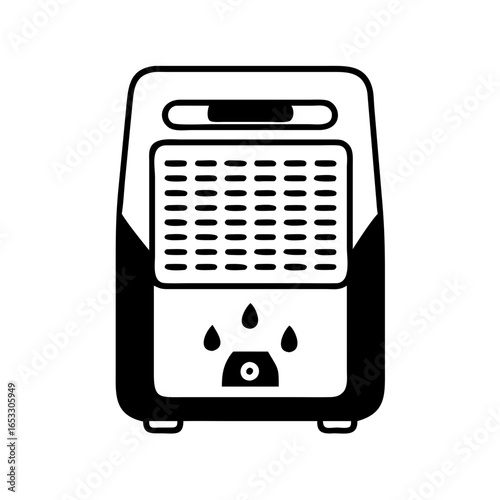 Vector art of dehumidifier appliance for air quality and moisture control in home for comfort and health
