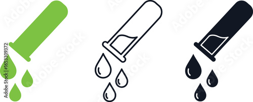 Test tube with liquid dripping science lab experiment vector