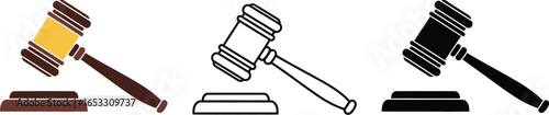 Gavel auction law legal court justice judge hammer illustration