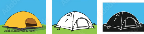 Camping tent illustration vector graphic outdoor adventure art