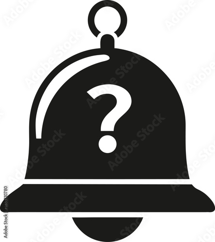 Bell with a question mark, symbolizing uncertainty or a query