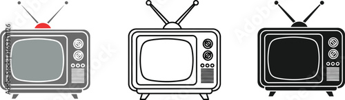 Find retro television vector images and vintage tv illustrations