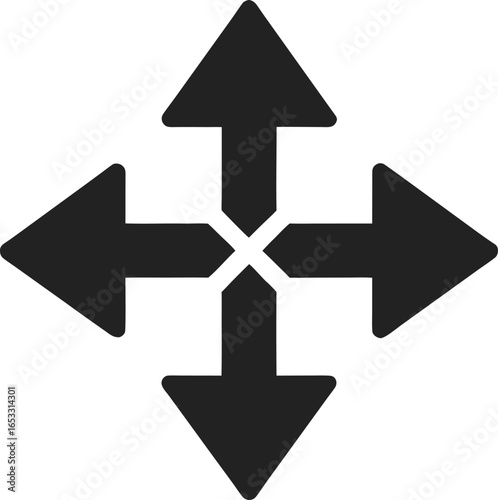 Four directional arrows icon representing movement and choice, isolated on white background