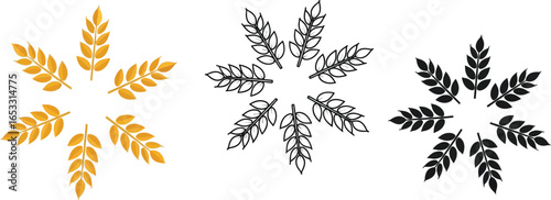 Wheat vector illustration set harvest grain agriculture icon