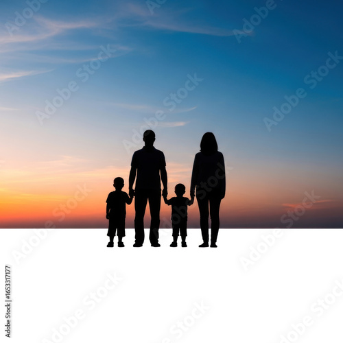 silhouette of a family