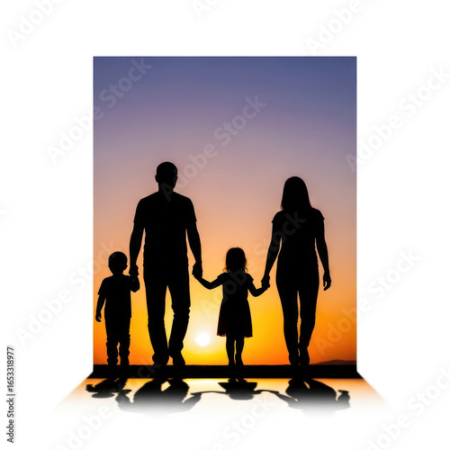 silhouette of a family
