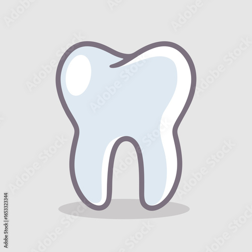 Milk tooth in realistic style