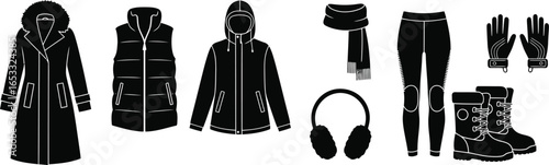 Winter clothing apparel collection cold weather fashion style