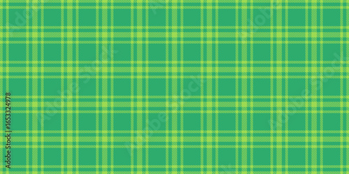 Lumberjack check fabric plaid, stitched seamless pattern background. Invitation texture textile tartan vector in green color.