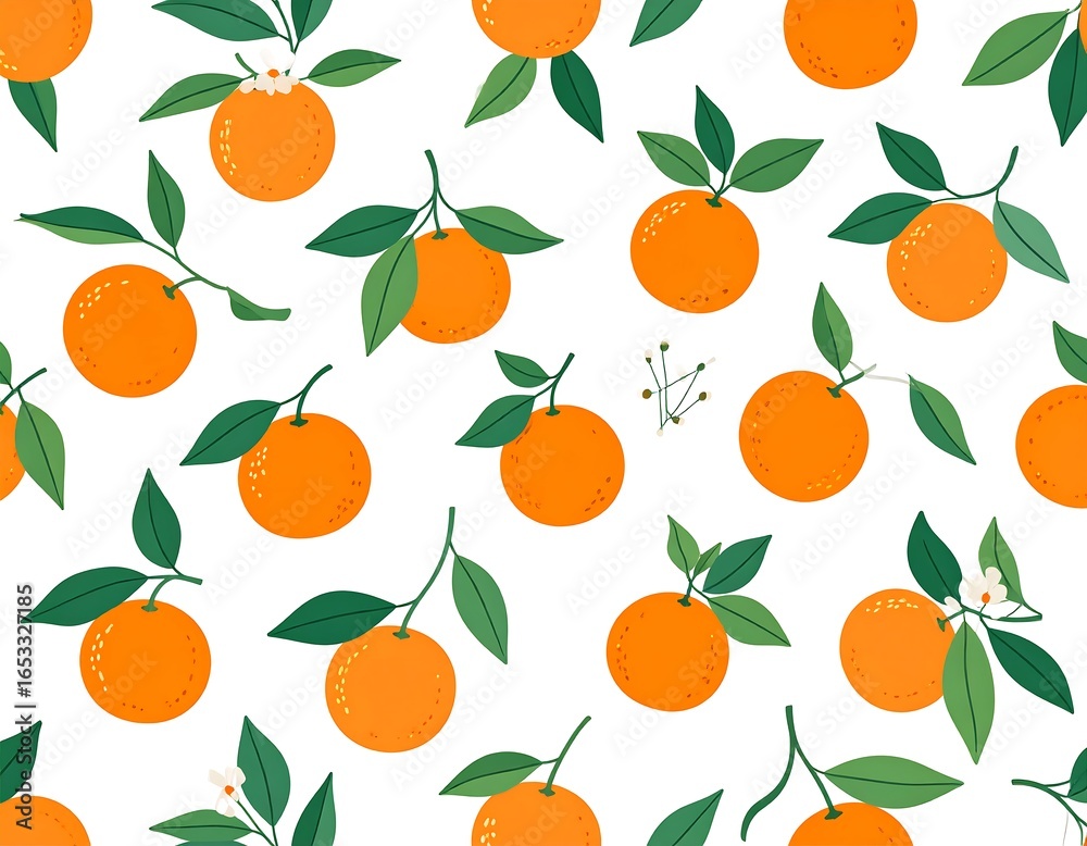 Obraz premium Orange fruit pattern on a white background