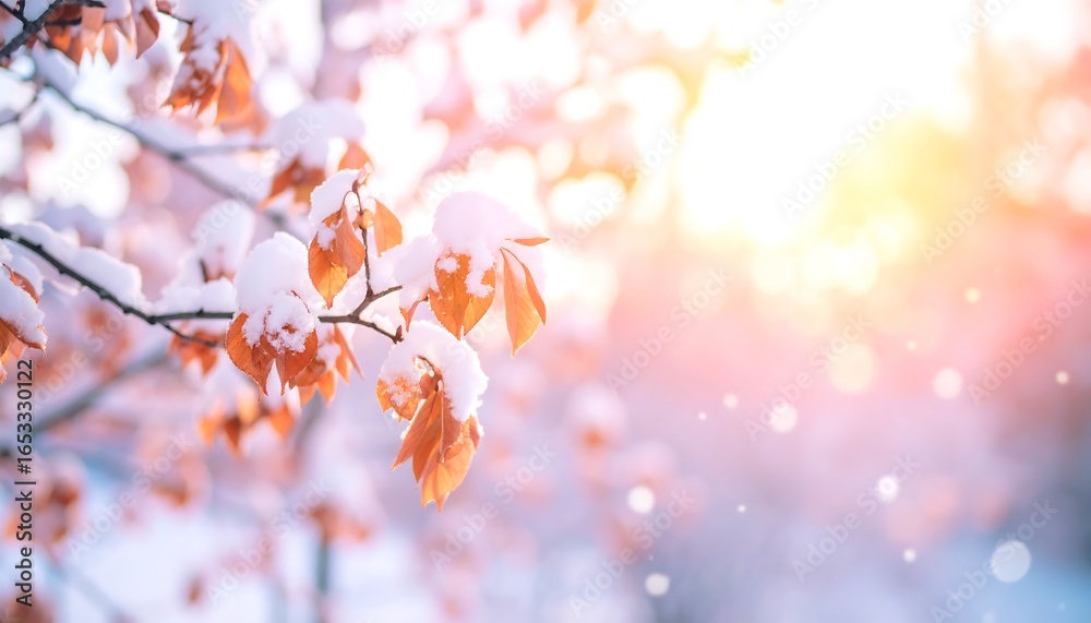 Fototapeta premium Winter's embrace on branches