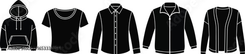Clothing apparel vector illustration black and white design