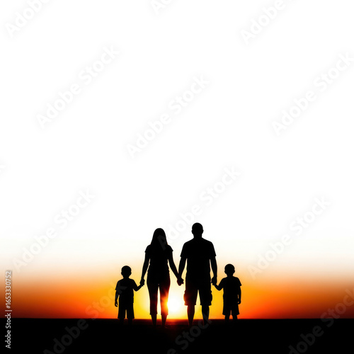 silhouette of a family