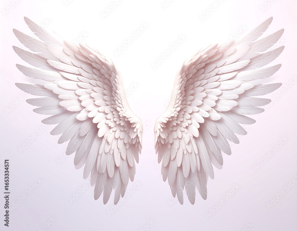 Obraz premium Pair of elegant, white angel wings