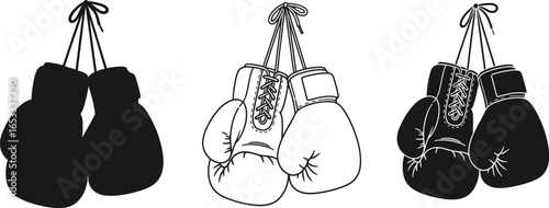 Boxing gloves vector illustration for sports and fitness art