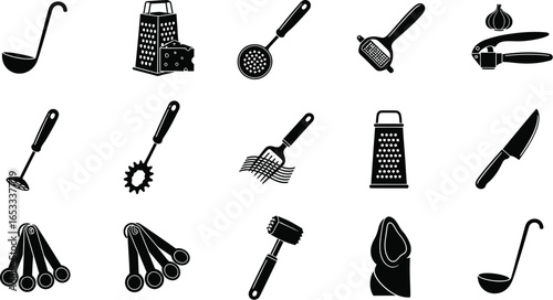 Kitchen utensils vector set cooking equipment and accessories