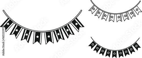 Vector bunting with stars party celebration event decoration