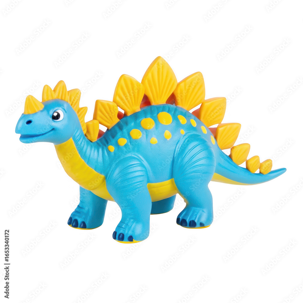 Fototapeta premium Cute blue dinosaur isolated on transparent background