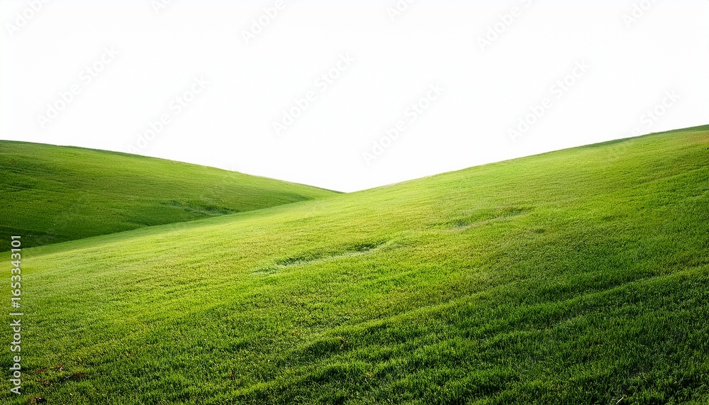 Obraz premium green grassland landscape isolated on white or