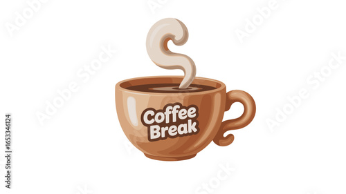 A steaming cup of coffee, representing a moment of rest.