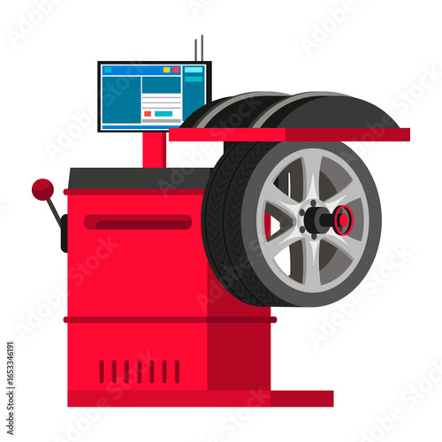 Automotive Wheel Balancing: An illustrative rendering showcases the sophisticated process of automotive wheel balancing.