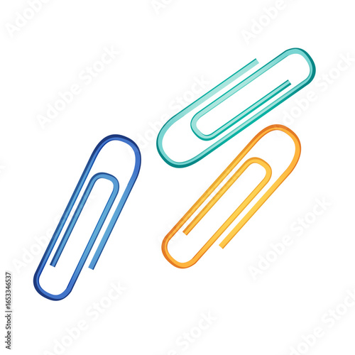 Colorful Paperclips: A close-up shot of brightly colored paperclips, the epitome of office organization and stationary essentials, ready to streamline your work.
