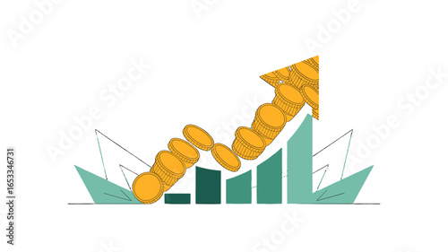 Visual representation of a business's financial growth and success.