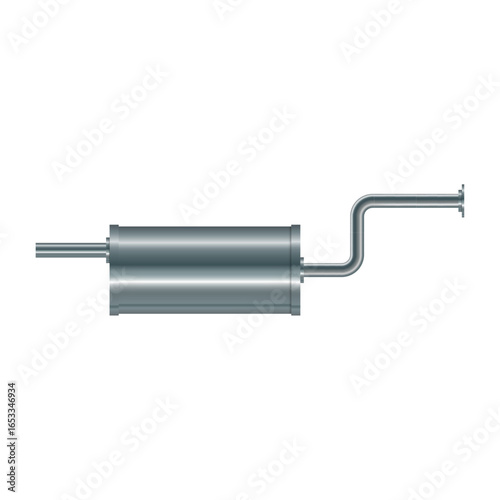 Car Exhaust System: An isolated perspective on a shiny metal exhaust system component, highlighting its industrial design and functional essence.