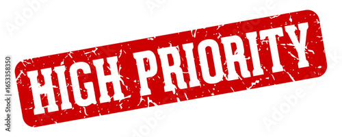 high priority rectangular sign. high priority stamp