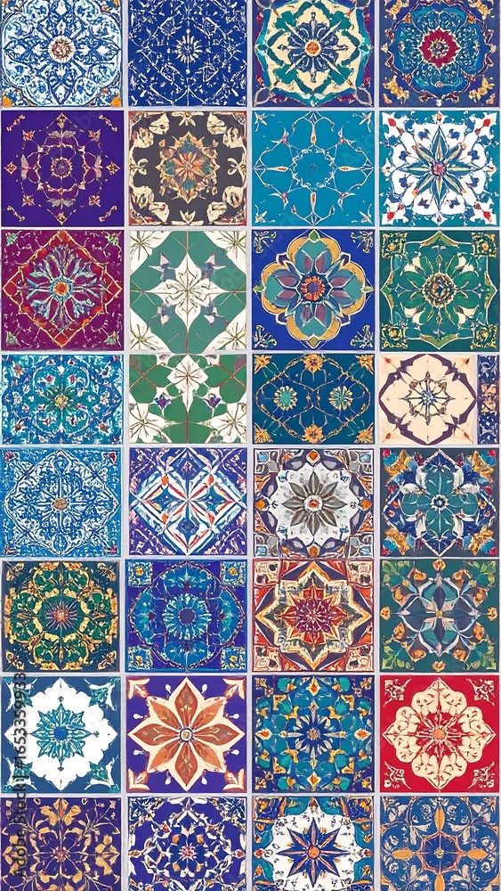 Fototapeta Colorful patterned tiles (1)