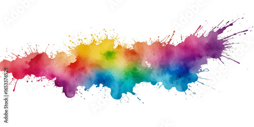 Vector colorful vibrant rainbow, smoke and cloud holi paint color powder explosion with bright colors isolated on transparent background. Multicolored explosion of rainbow powder paint holi festival	