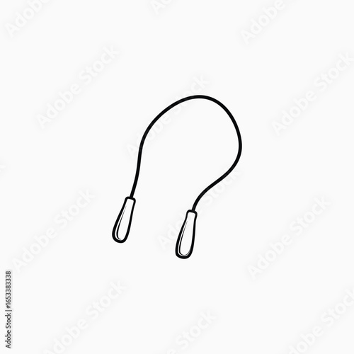 Hand drawn jumping rope icon on white background jump rope