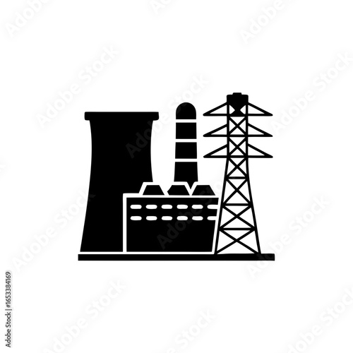 creative details thermal power station icon vector illustration