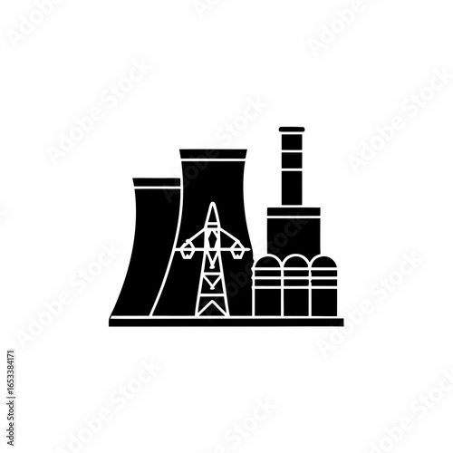 creative details thermal power station icon vector illustration