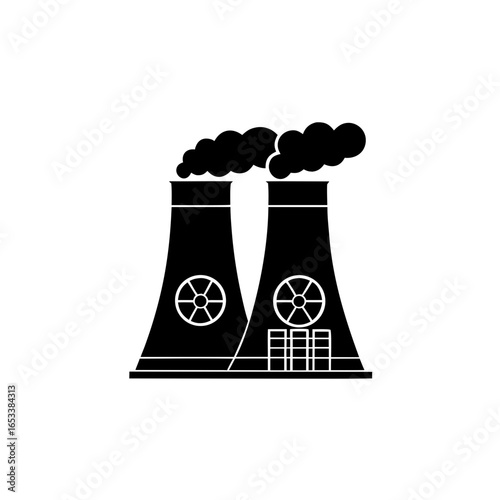creative details thermal power station icon vector illustration
